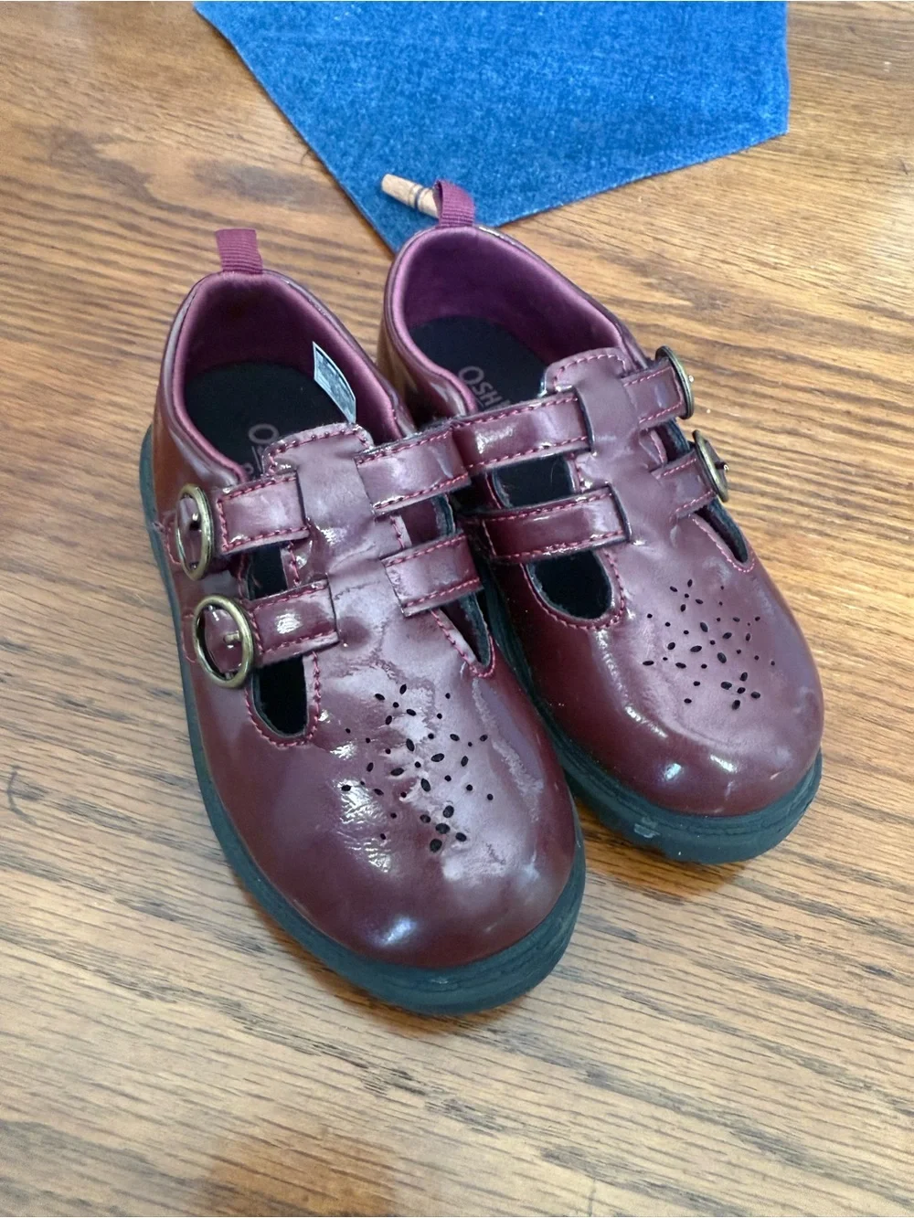 OshKosh Burgundy Patent Leather Toddler Girls Shoes